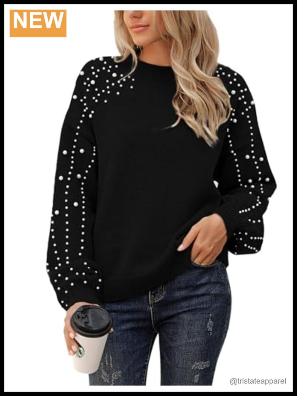 Oversized Chunky Crewneck Knit Sweater Pullover Mock Neck Long Sleeve